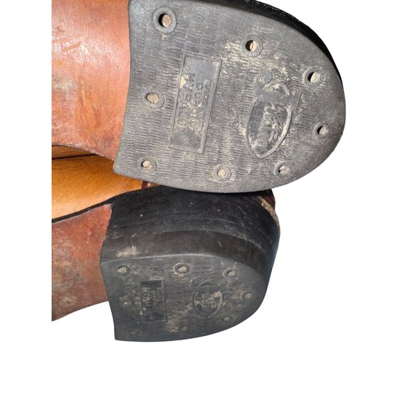 Justin Womens Western Leather Cowboy Boots Size 5.5 B Brown 12" Top To Bottom - Picture 14 of 16